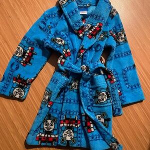Kids Blue Train Pattern Pajama Robe
